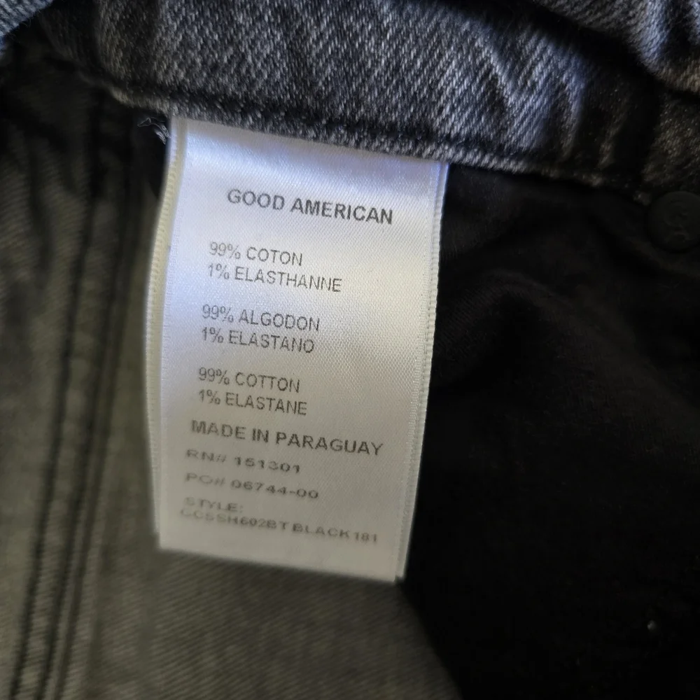 Good American Slit Hem Jeans Black acid wash Size 4/27